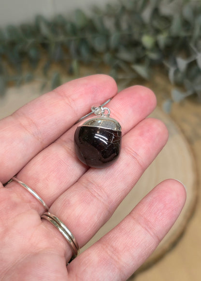 Collier Grenat rond barattée