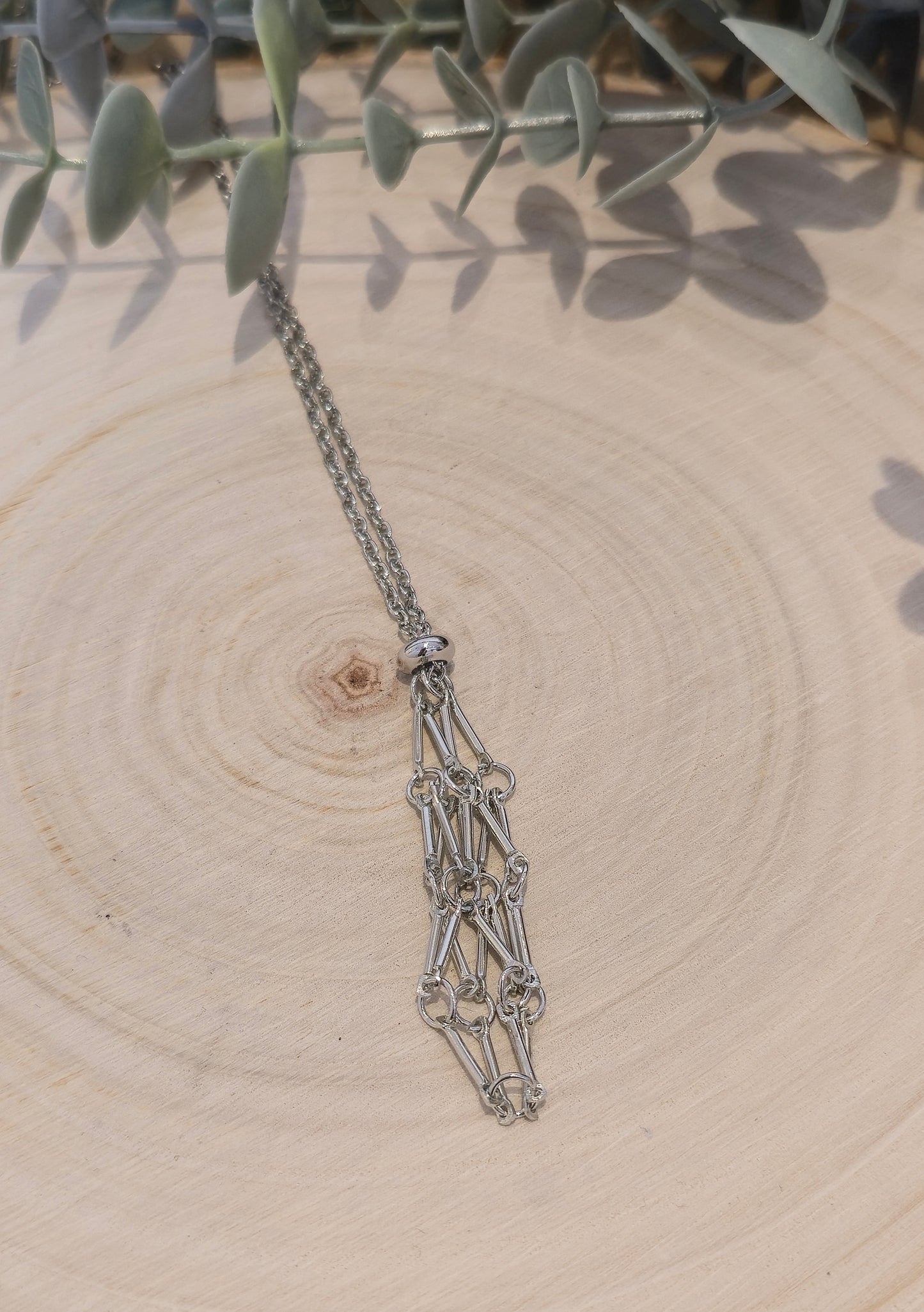 Collier porte-pierre acier inoxydable
