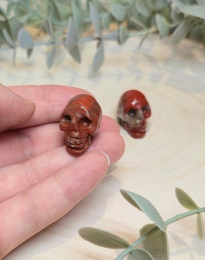 Mini Crâne en Jaspe rouge