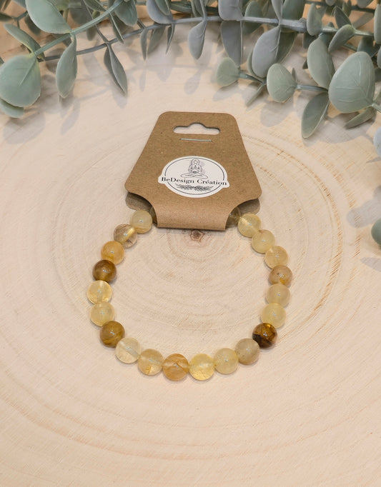 Bracelet Quartz guérisseur (Golden healer) 8mm