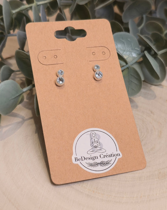 Boucles d'oreilles Topaze bleue double