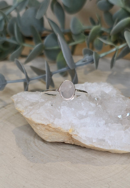 Bague ovale Quartz rose