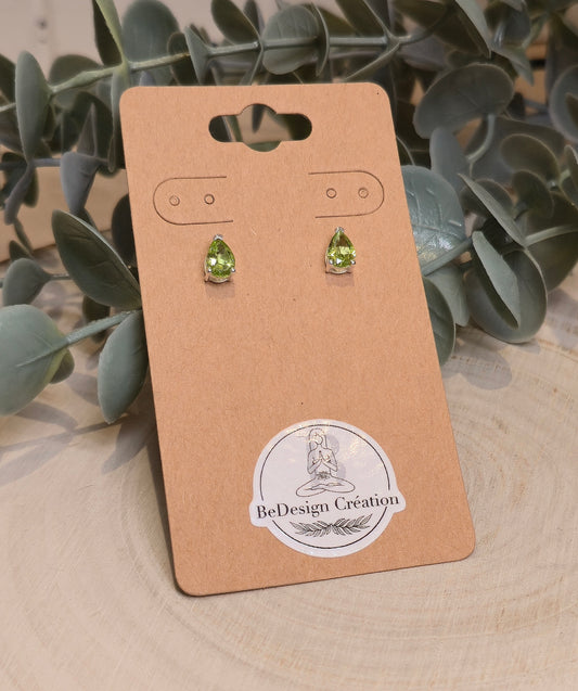 Boucles d'oreilles Péridot en goutte