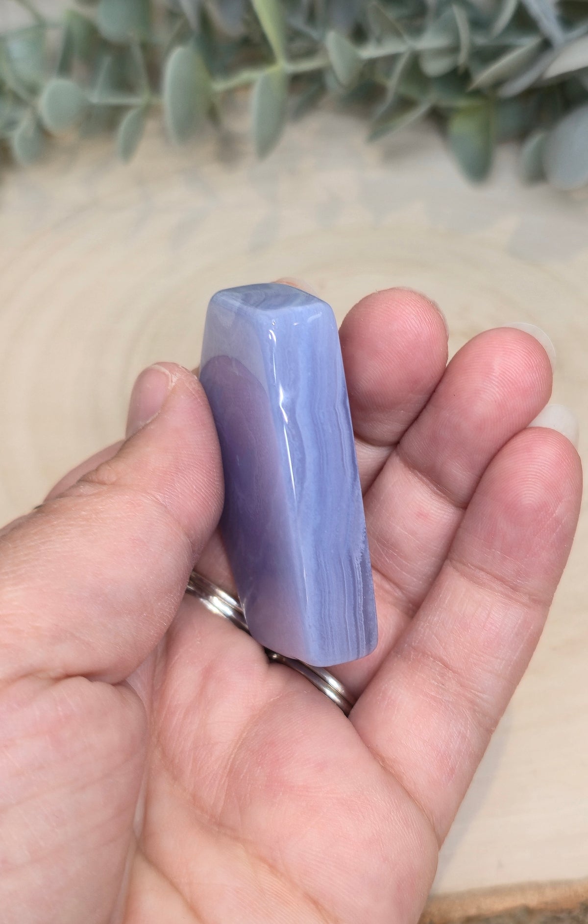 Tranche d’Agate dentelle bleue