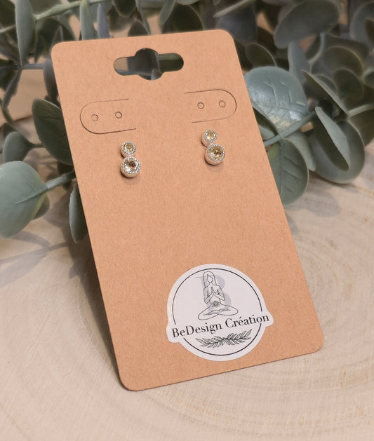 Boucles d'oreilles Citrine double
