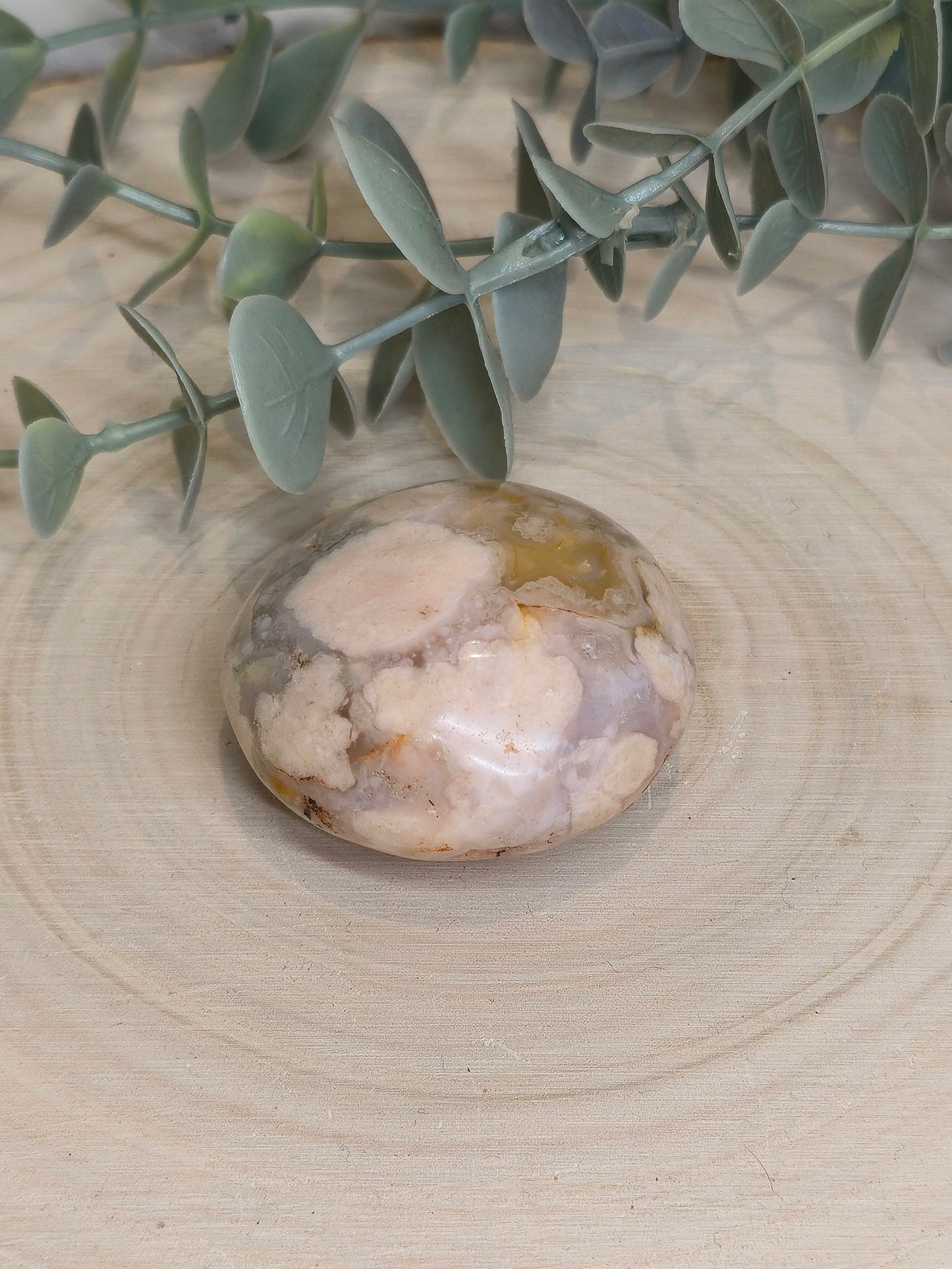 Pierre de paume en Agate fleur