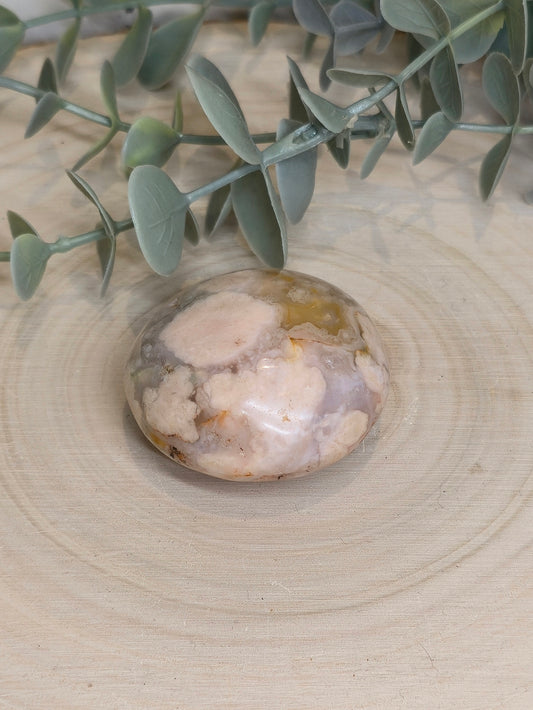 Pierre de paume en Agate fleur