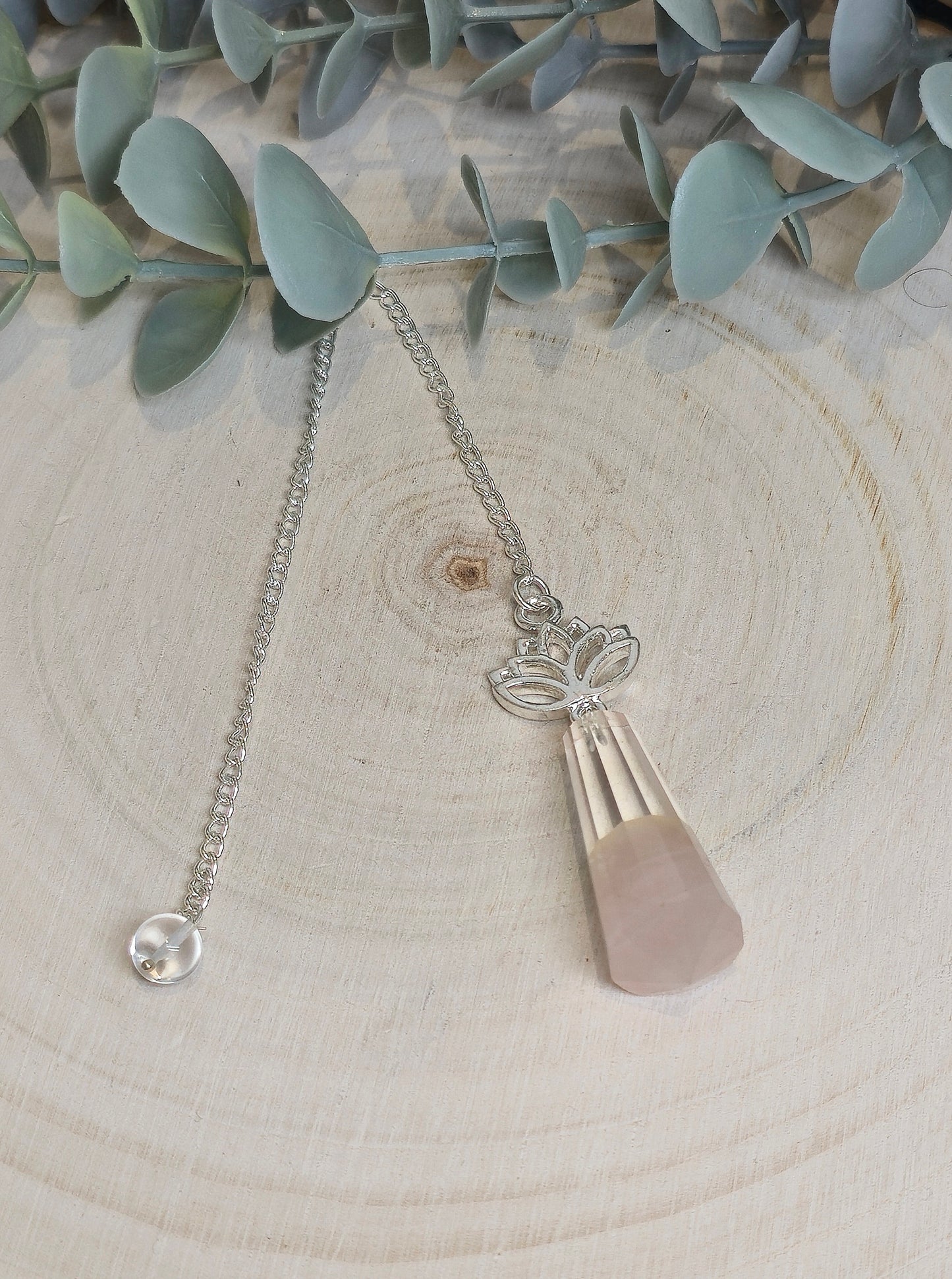 Pendule en Quartz clair et Quartz rose