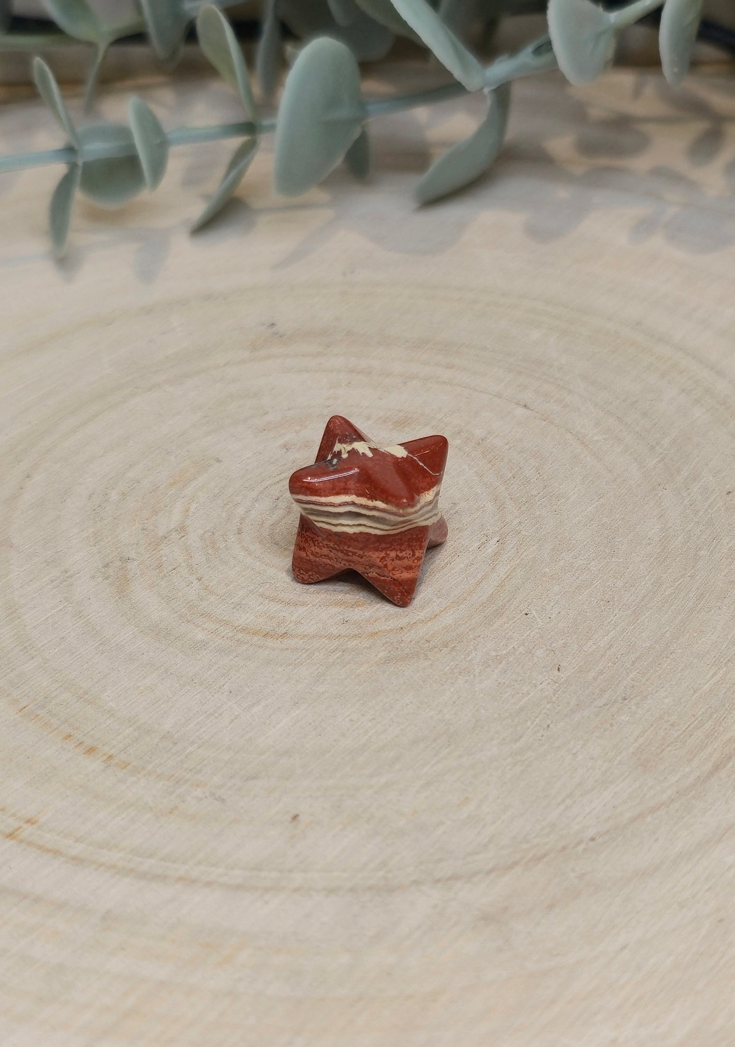 Étoile Merkaba Jaspe rouge