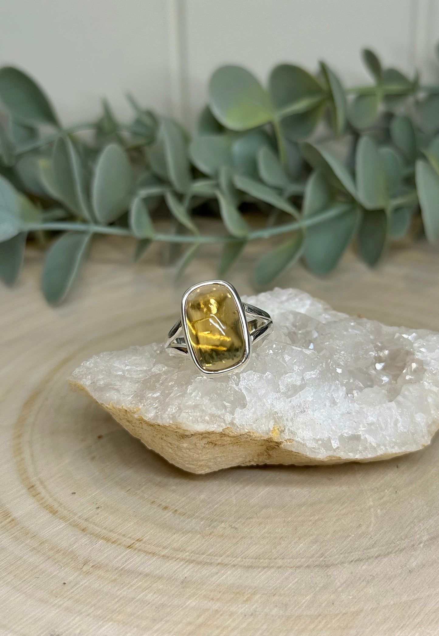 Bague rectangle Citrine