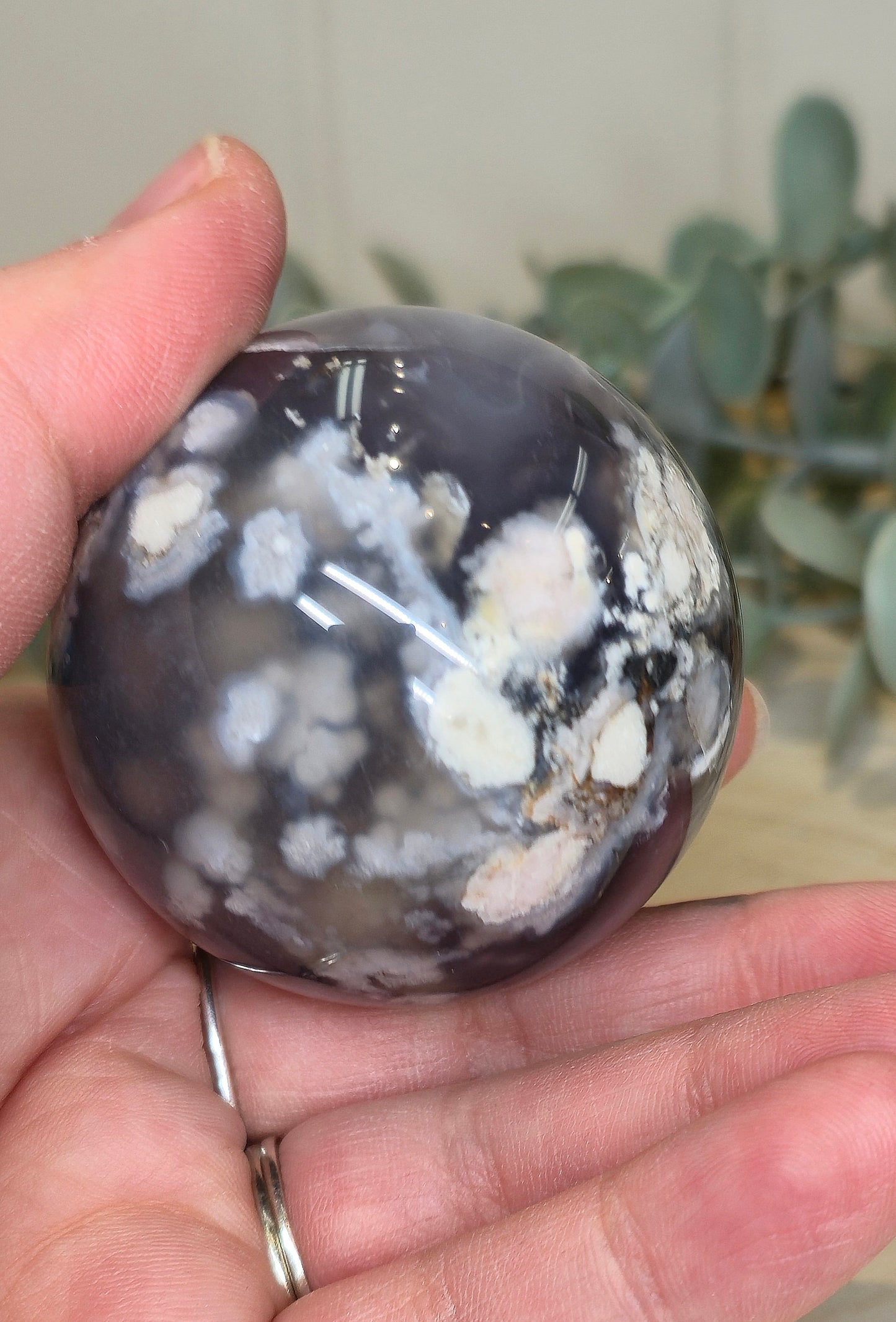 Sphère de Agate fleur