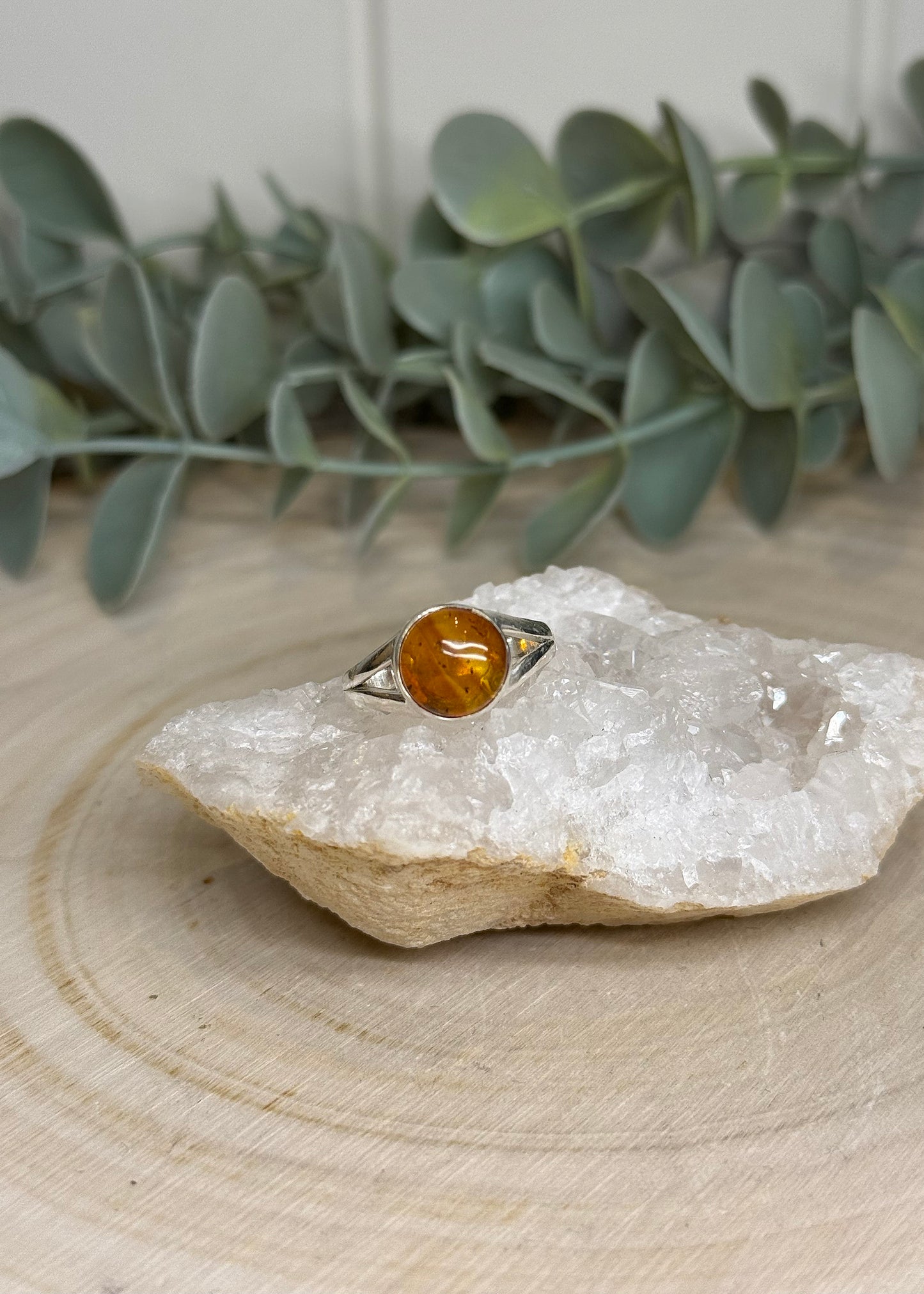 Bague ronde Ambre Baltique
