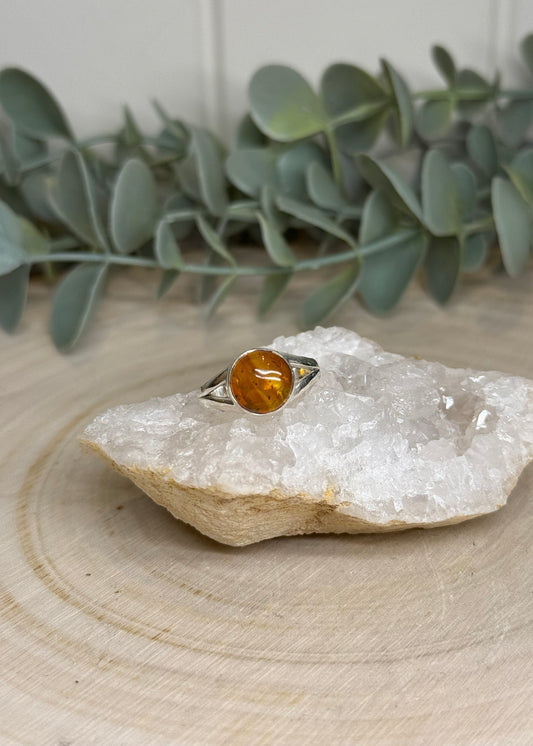 Bague ronde Ambre Baltique