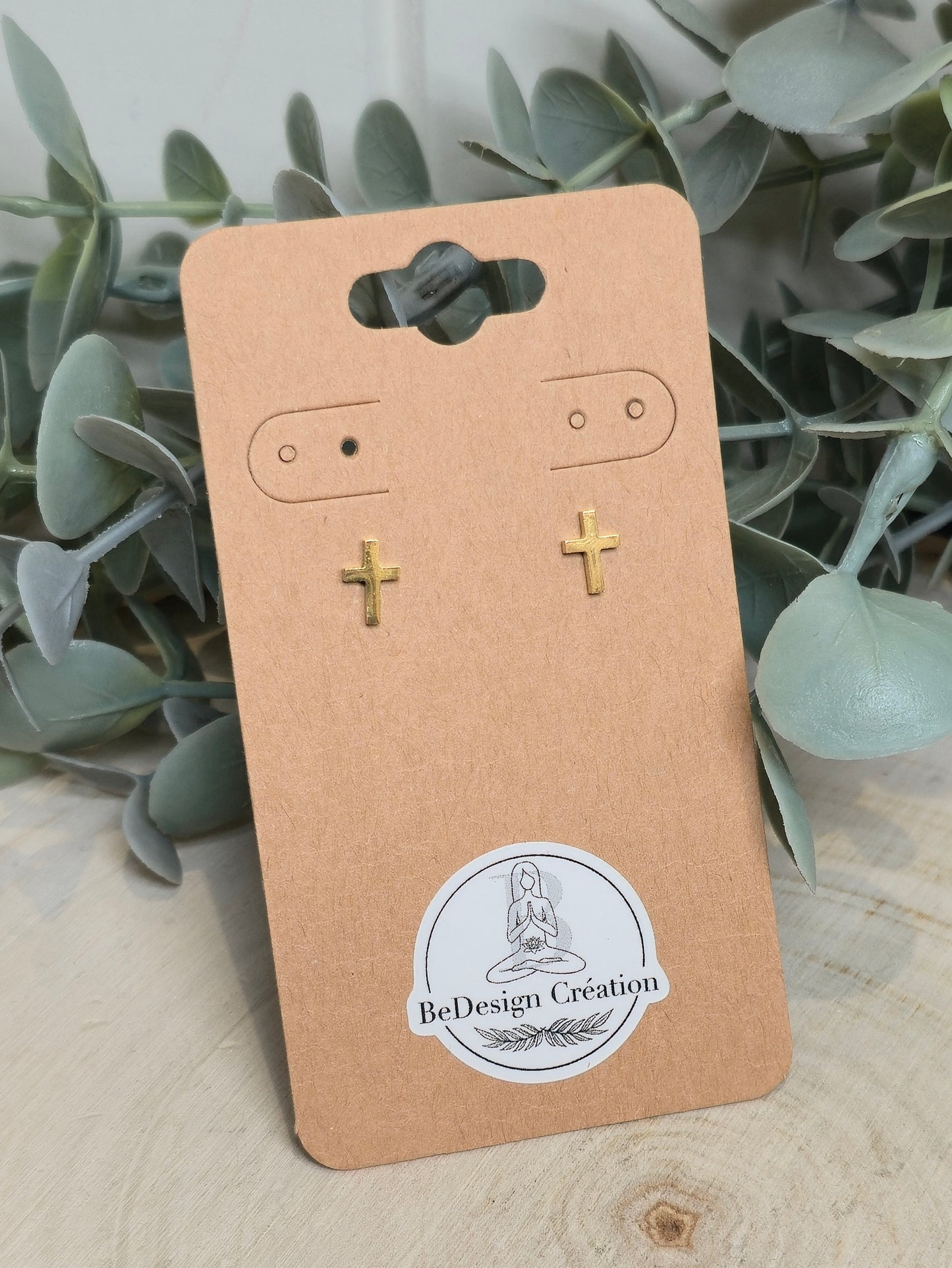 Boucles d’oreilles Croix gold