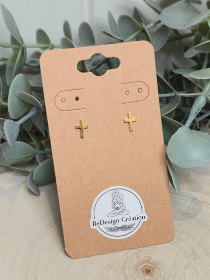 Boucles d’oreilles Croix gold