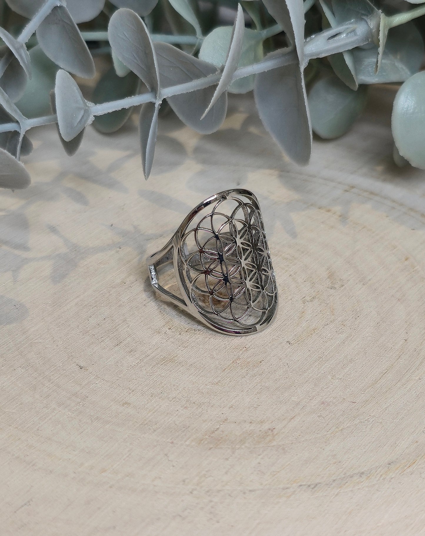 Bague Fleur de vie ajustable