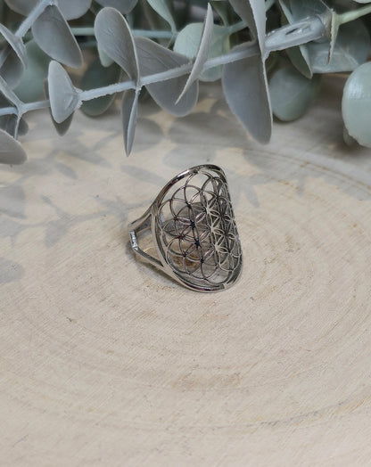 Bague Fleur de vie ajustable