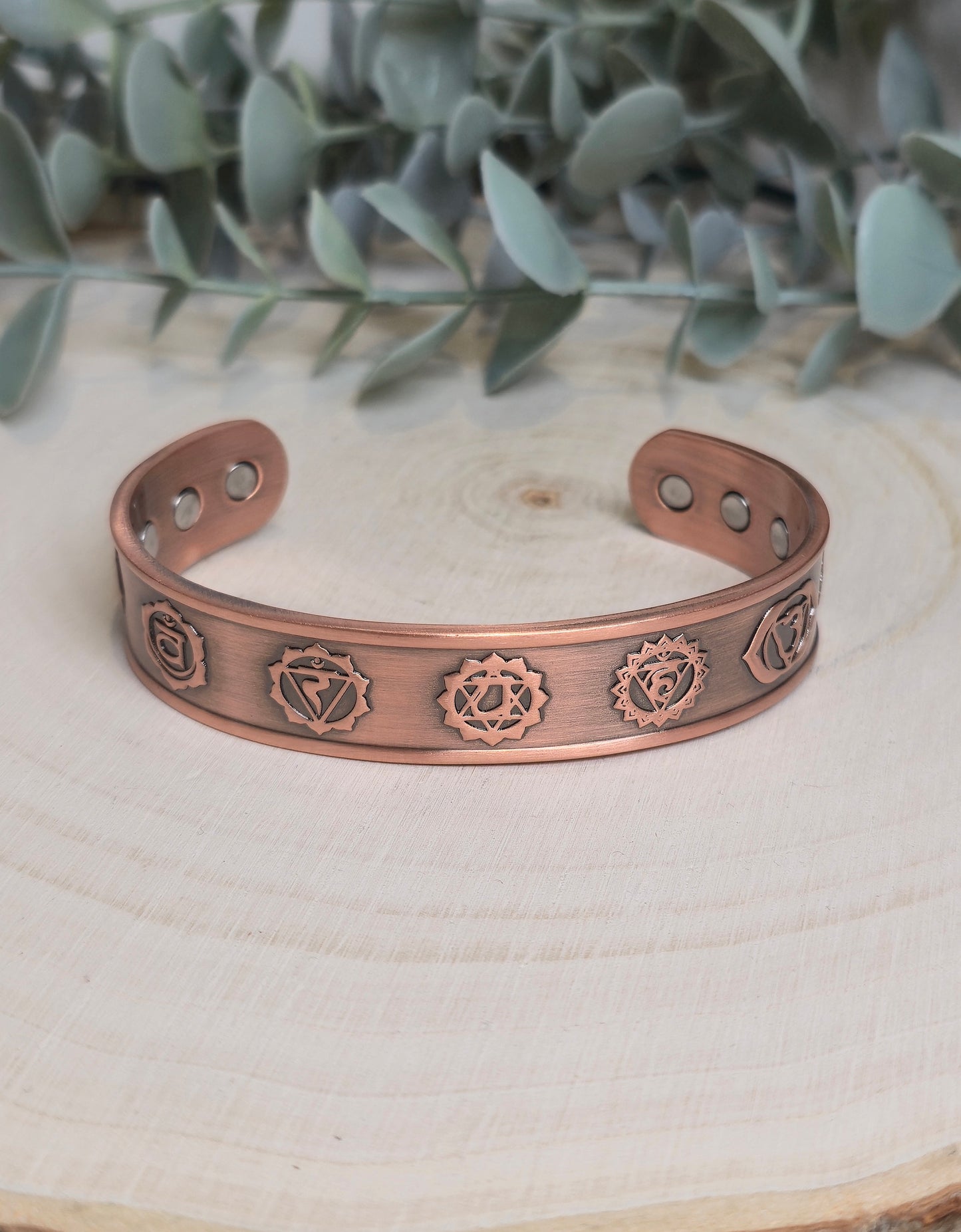 Bracelet de cuivre magnétique Chakras