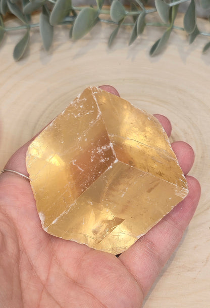 Cube de Calcite optique jaune