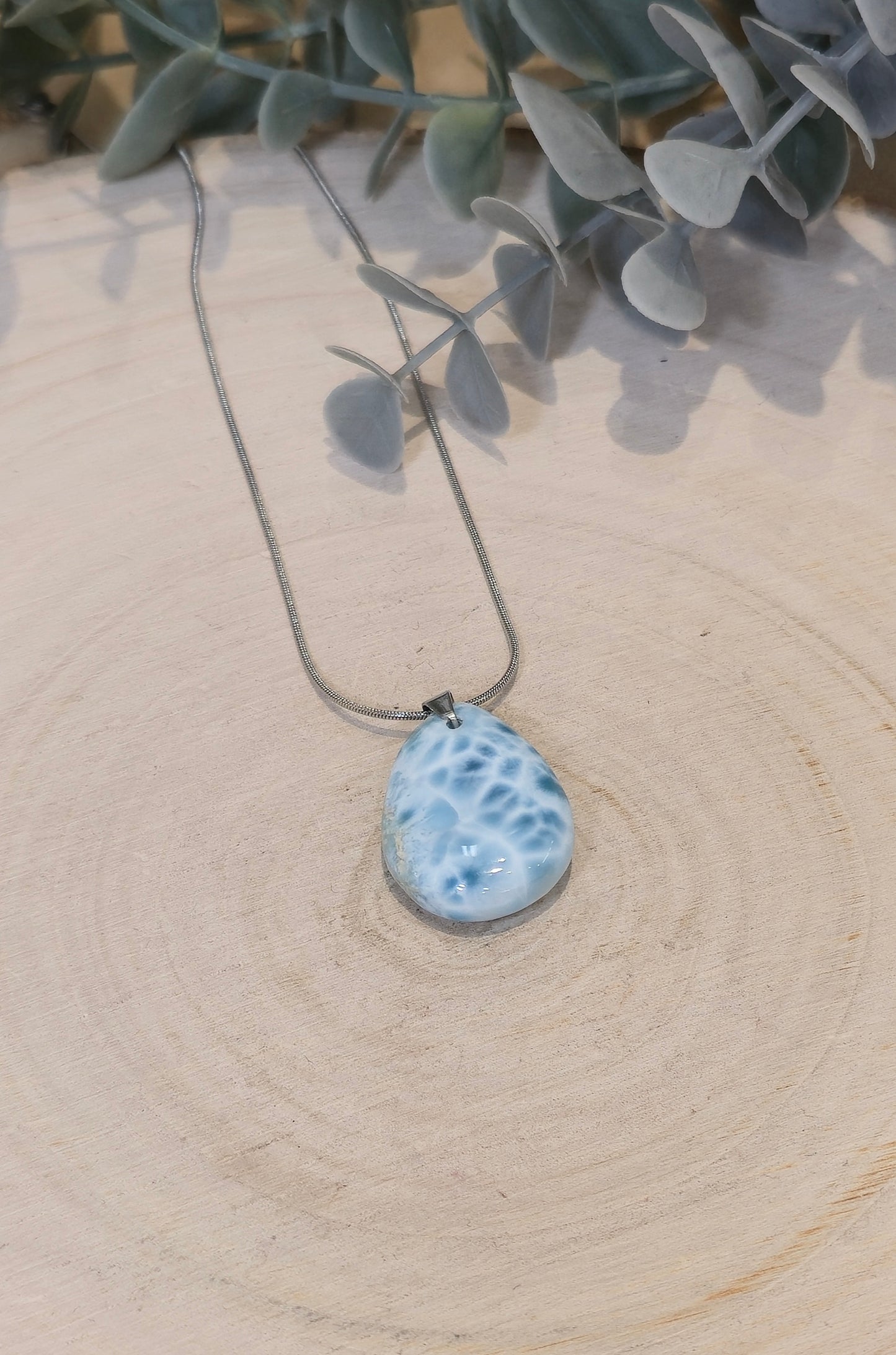 Collier Larimar en goutte