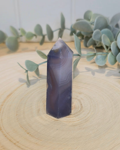 Pointe en Agate fleur bleue