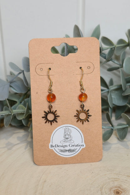 Boucles d’oreilles gold Soleil Cornaline