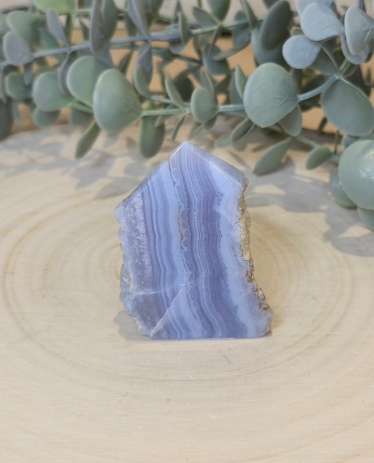 Pointe plate Agate dentelle bleue