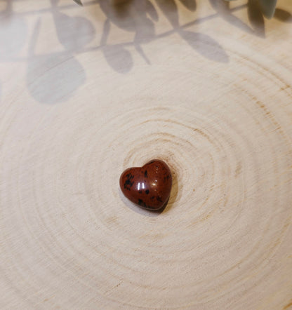 Mini Coeur en Obsidienne acajou
