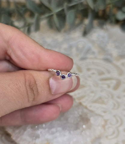 Bague triple Améthyste