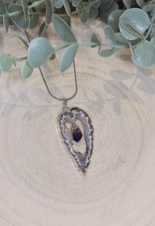 Collier Agate et Améthyste