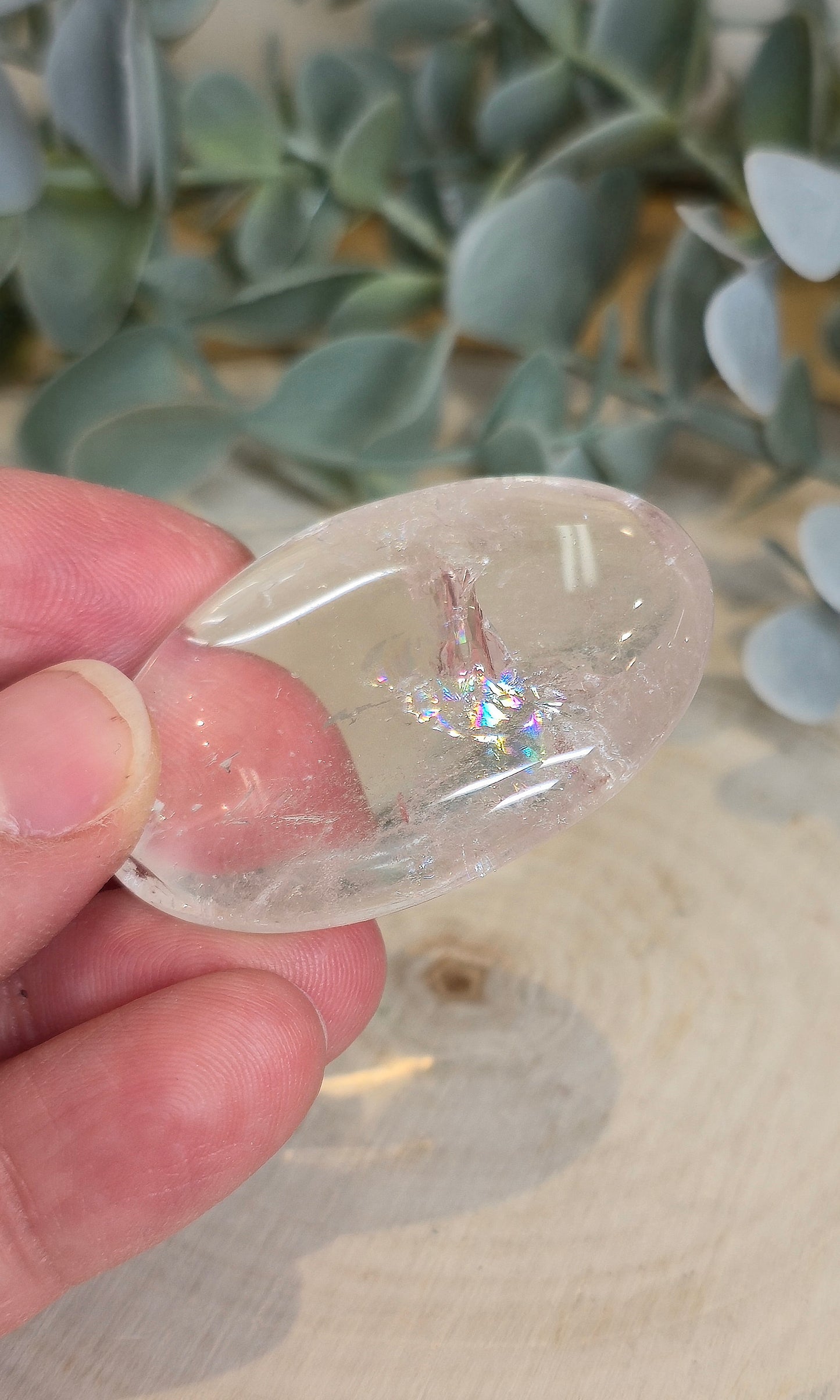 Pierre de paume en Quartz clair (extra clair)