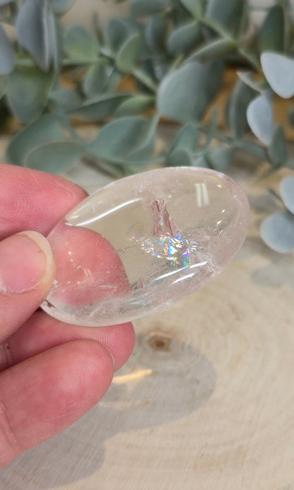 Pierre de paume en Quartz clair (extra clair)