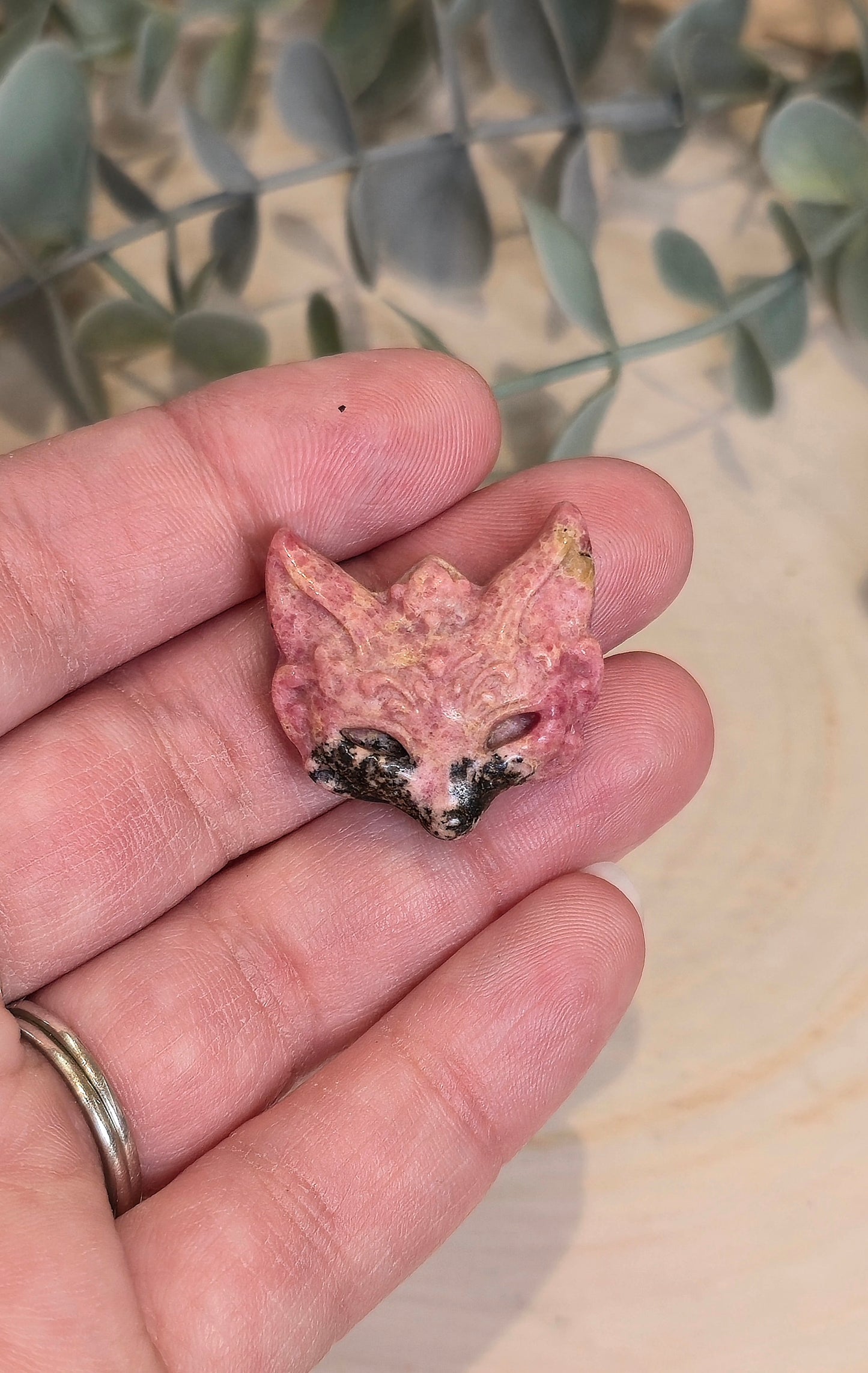 Masque de Renard en Rhodonite