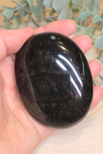 Pierre de paume Obsidienne argentée du Mexique