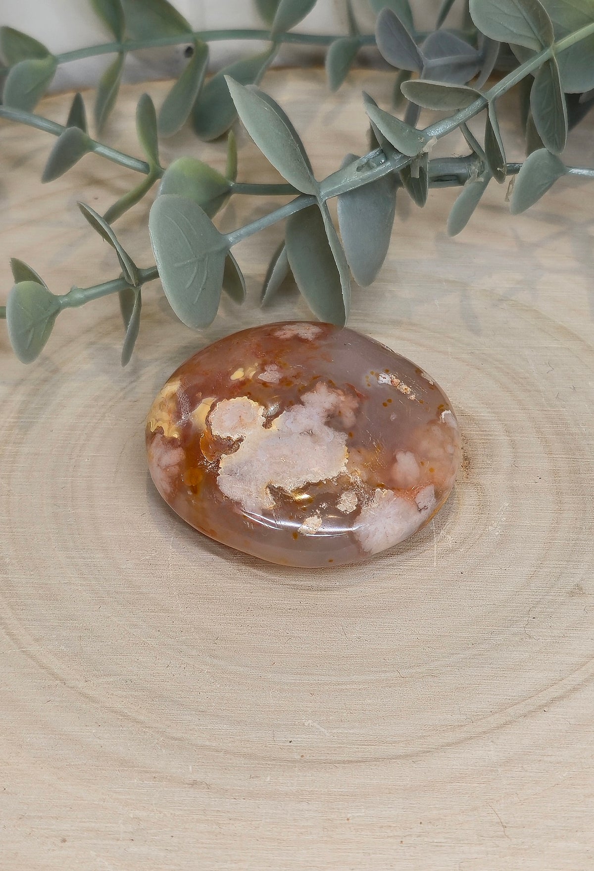 Pierre de paume en Agate fleur