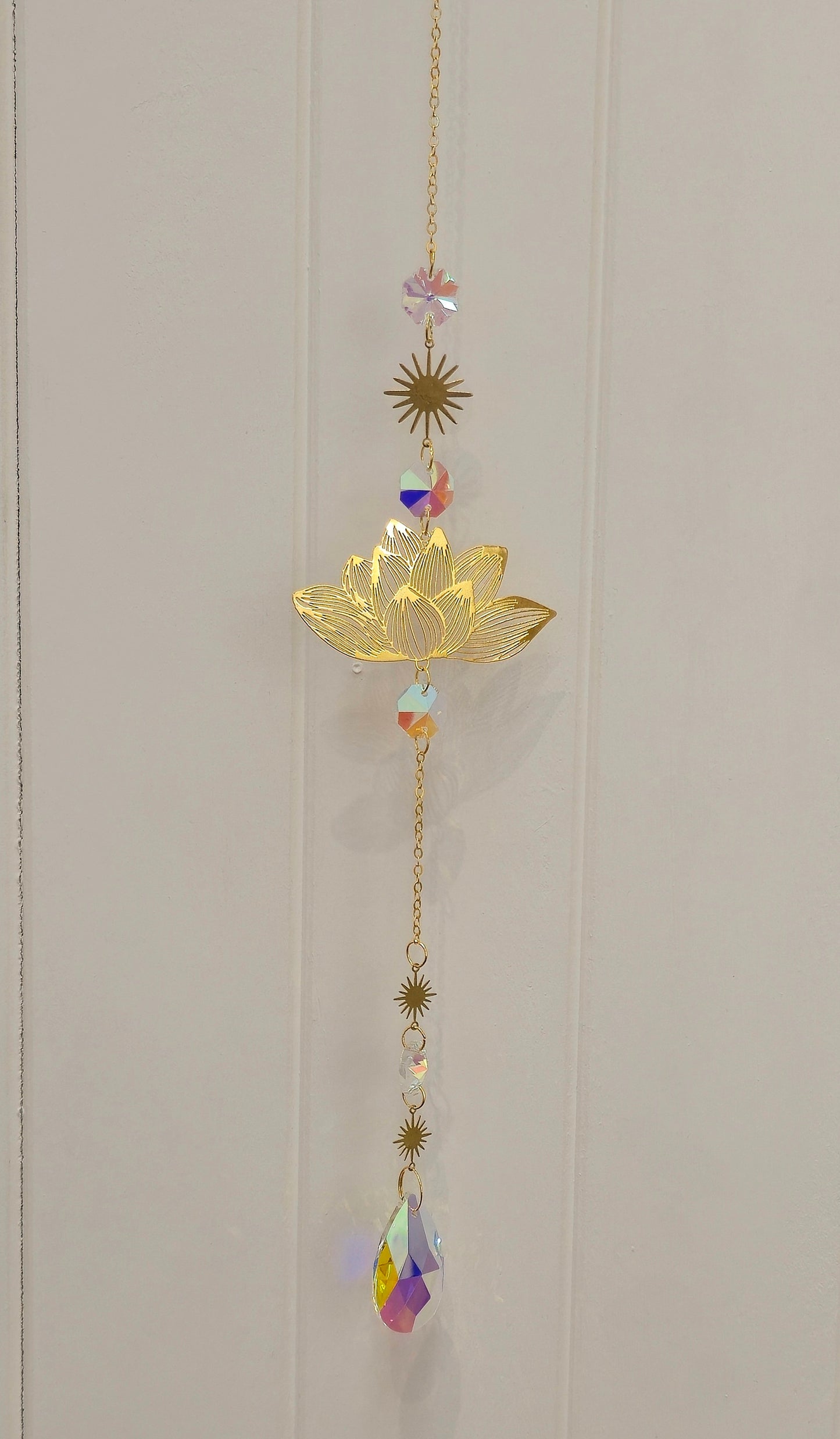 Capteur de lumière cristaux Lotus/Étoiles