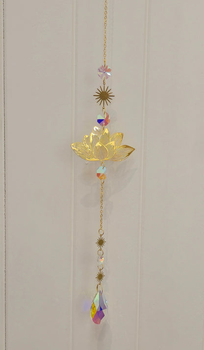 Capteur de lumière cristaux Lotus/Étoiles