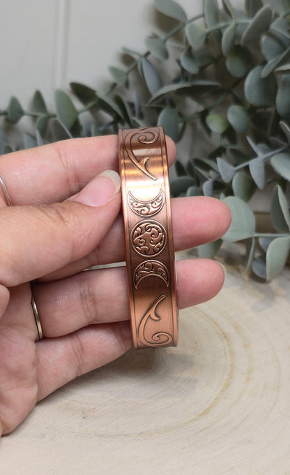 Bracelet de cuivre magnétique Triple lune