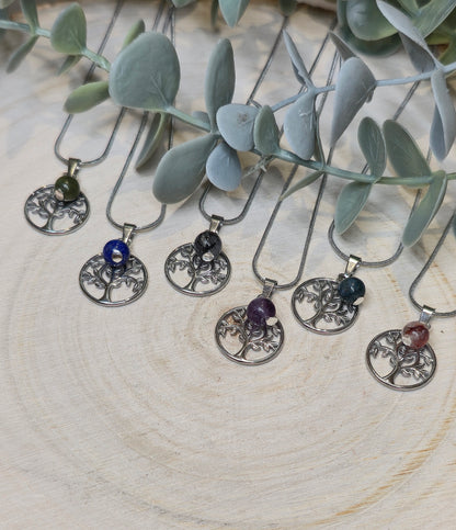 Collier Arbre de vie et pierre
