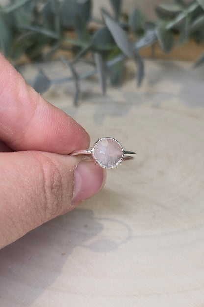 Bague grand rond Quartz rose