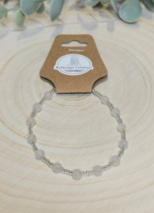 Bracelet avec pierres - Quartz clair
