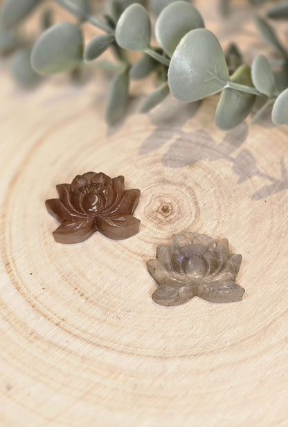 Lotus en Pierre de lune pêche