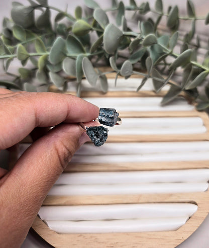 Bague Apatite brute ajustable