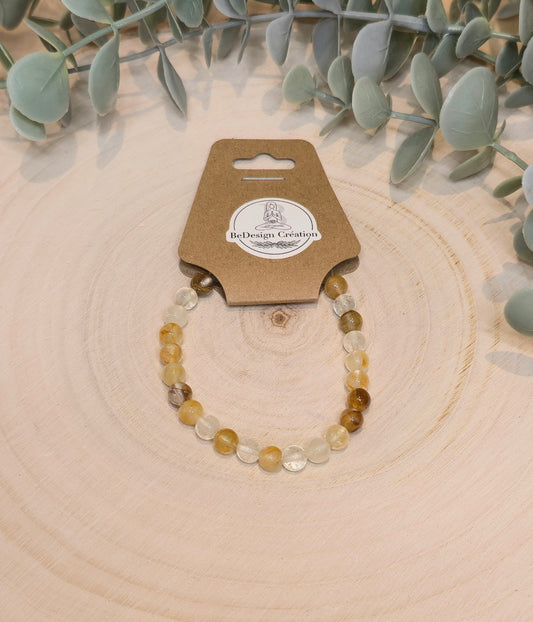 Bracelet Quartz guérisseur (Golden healer) 6mm