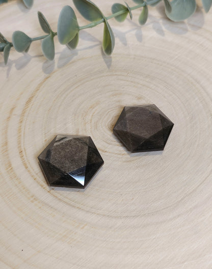 Étoile géométrique en Obsidienne argentée