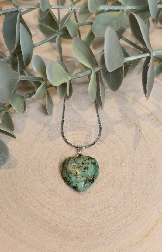 Collier en coeur en Turquoise d'Afrique