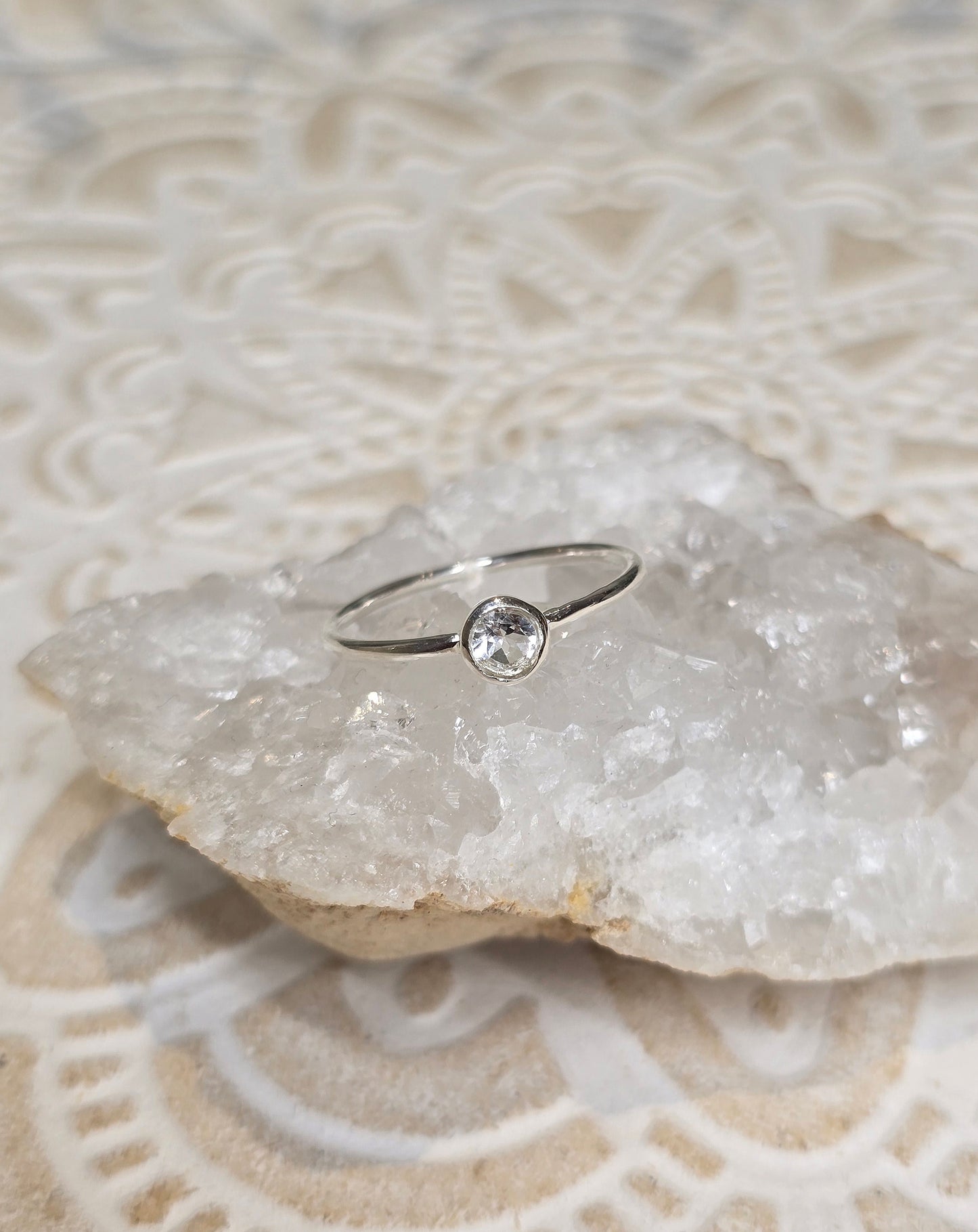 Bague Topaze blanche