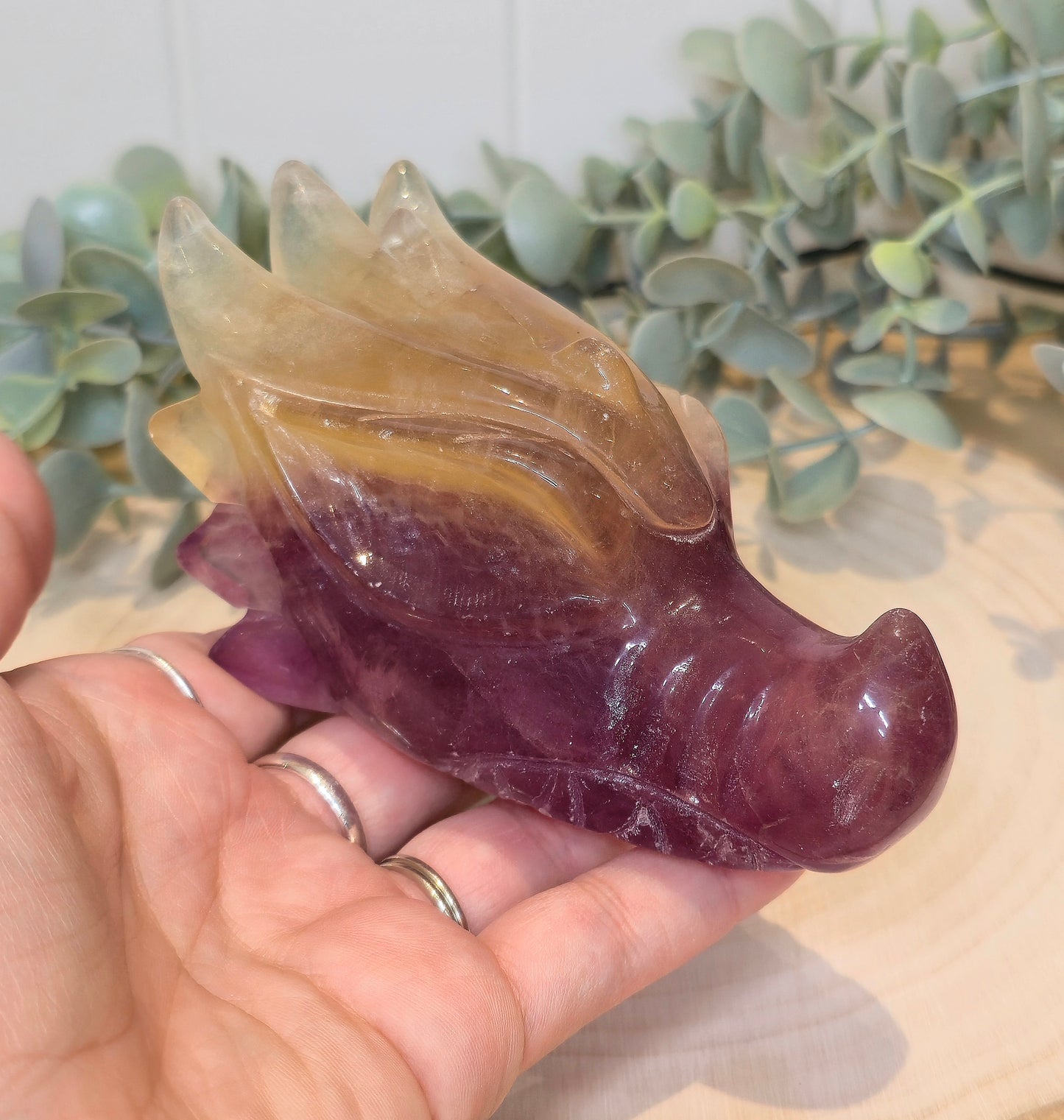 Dragon Fluorite jaune et mauve