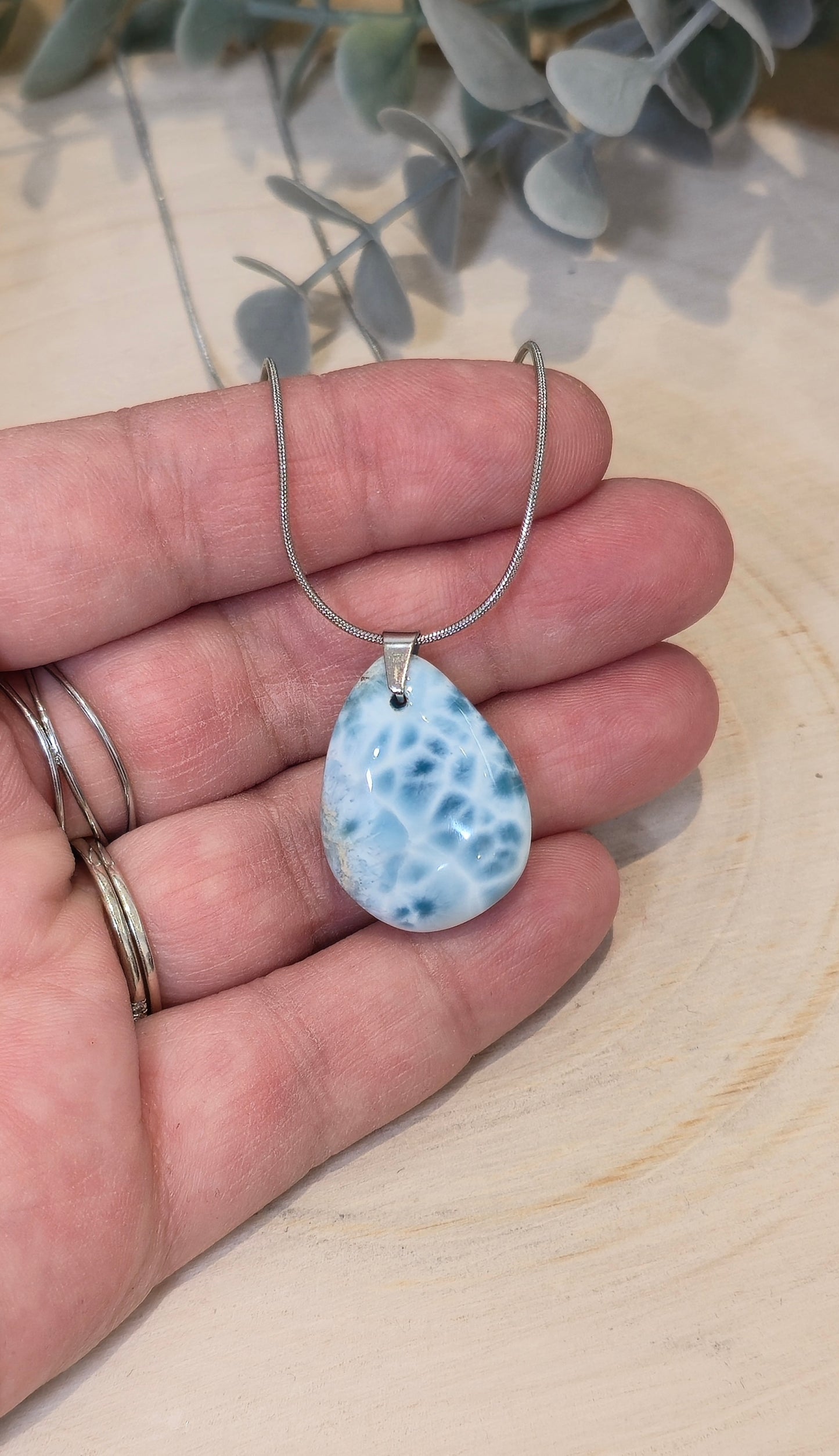 Collier Larimar en goutte