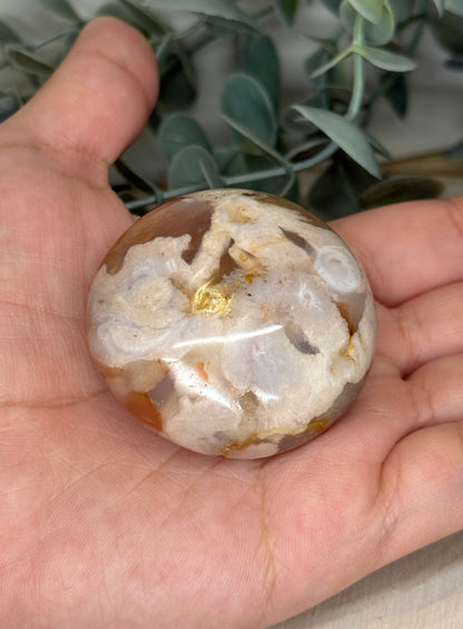Pierre de paume en Agate fleur